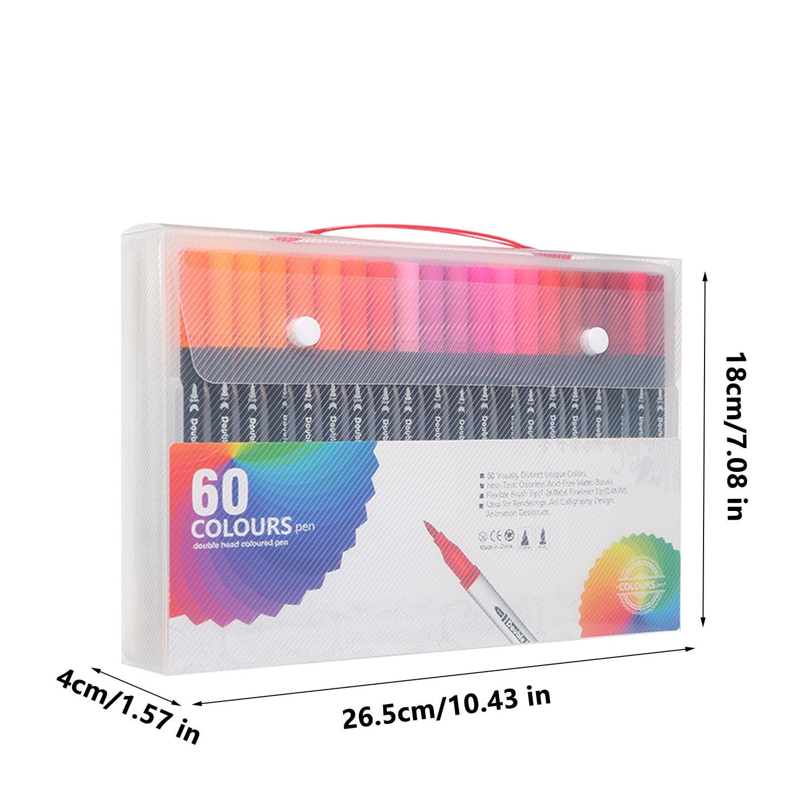 SHENGXINY 60PCS Acrylic Paint Markers Multi Color Dual Outline Marker Pen for Daily Note Decoration Art Creation Soft Metallic Luster Fine Hand Drawn Design Uniform Coloring Performance