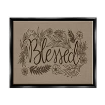 Blessed Flower Botanical Border Botanical & Floral Graphic Art Jet Black Framed Art Print Wall Art