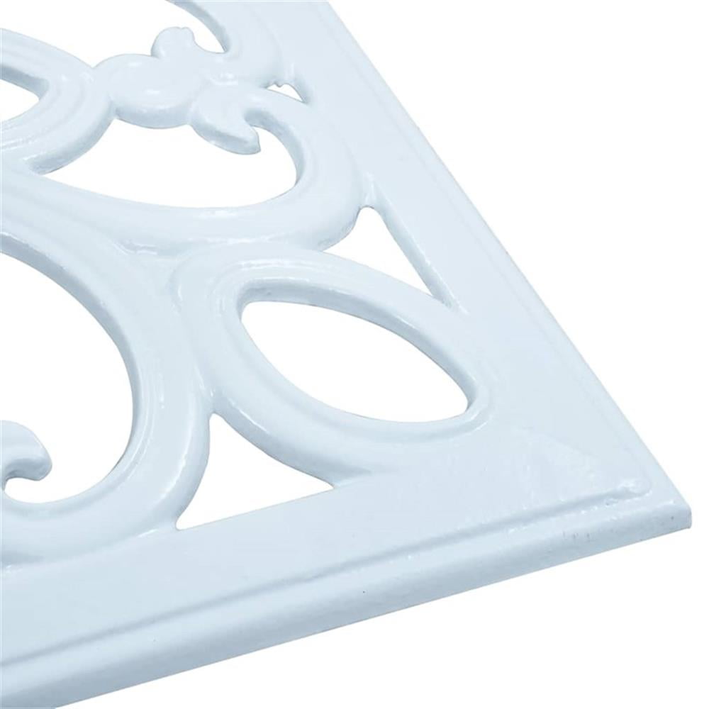 Pemberly Row Contemporary Durable Cast Iron Umbrella Base in White
