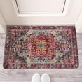 thumbnail image 2 of Retro Door Mat, 17 X 30 Inch Bohemian Orange Floral Patterned Carpet Welcome Doormat Decorative Home Floor Mat, Non Slip Rubber Back and Strong Water Absorption for Outdoor Indoor Entrance Decor, 2 of 6