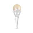 thumbnail image 3 of Angara Golden South Sea Cultured Pearl Triple Shank Ring in 14K White Gold for Women | June Birthstone Jewelry for Her, 3 of 8