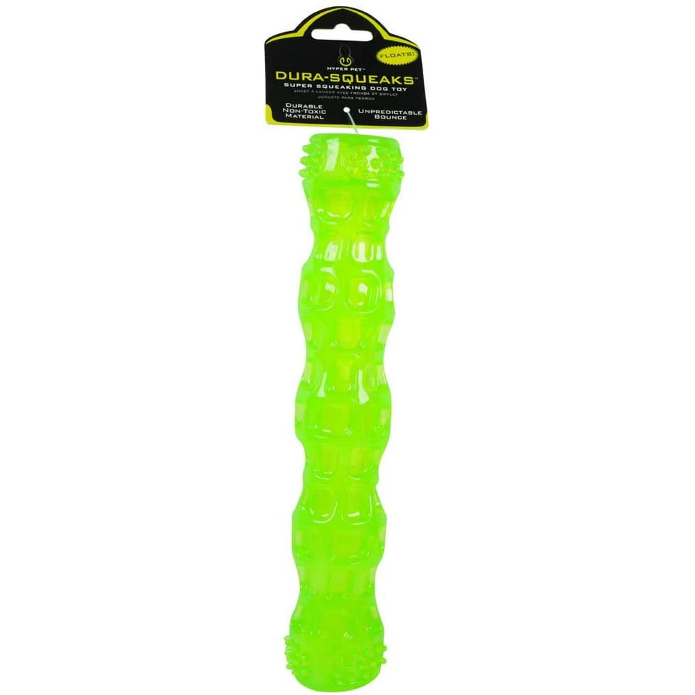 Hyper Pet DuraSqueaks Dog Toy Stick and Dog Chews, Squeaky Ball Stick