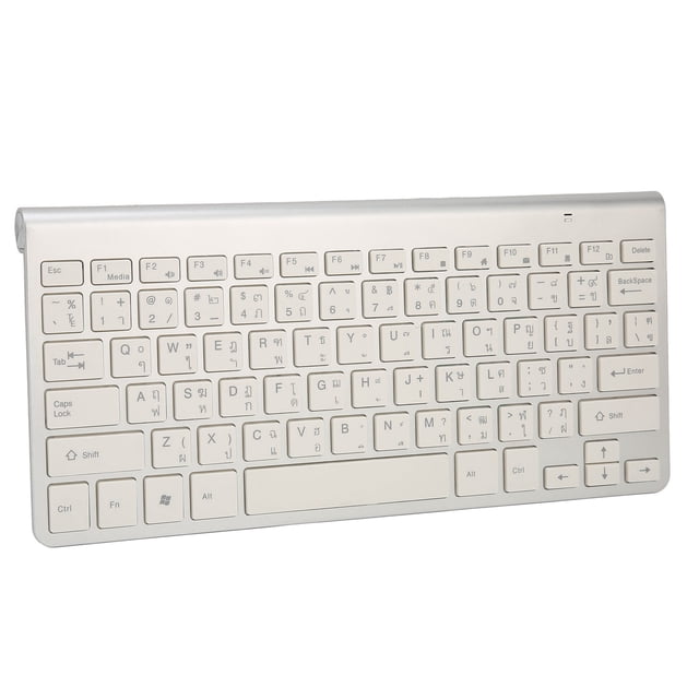 Clavier Sans Fil 2,4 g Ultra Mince et Compact, Clavier Bilingue à Disposition UK QWERTY, pour Ordinateur de Bureau PC Portable Tablette, Blanc