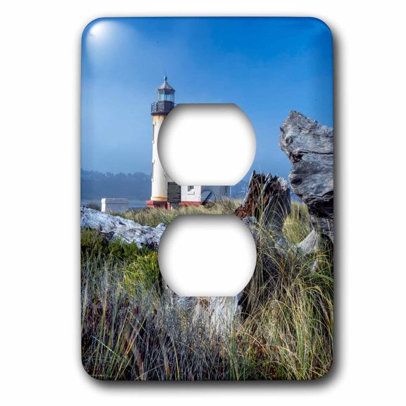 3dRose, USA, Oregon. Scenic of Umpqua River Lighthouse., 2 plug outlet cover