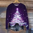 thumbnail image 4 of FDGIU Women's Christmas Graphic Tunic Tops - Soft Long Sleeve Crewneck Blouses with Xmas Tree Prints, Holiday Party Tees, 4 of 6