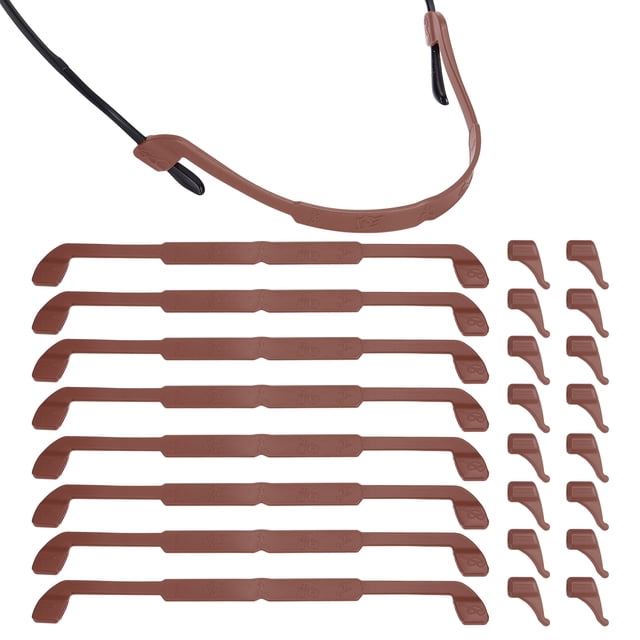 Correa para gafas 8 piezas, correa de silicona para deportes, soporte para gafas de sol, retentor elástico para gafas de sol con agarre para las orejas para hombres y mujeres, marrón
