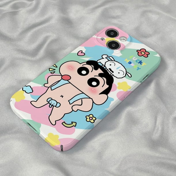 Funda de teléfono Kawaii Crayon Shin-Chan para Iphone 15/14/13/12 Pro Max, Protector de teléfono de Anime de dibujos animados, accesorios de carcasa dura, juguete de regalo