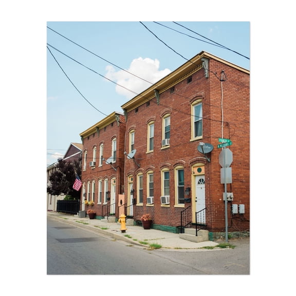 Brick Houses, Cumberland 01 - Cumberland Maryland Photography Unframed Wall Art Print 8 x 10 inches