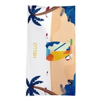 PHIGZNT 100% Cotton Luxury Beach Towels - Oversized Beach Towel, Swim Towel, Blue Sefina Stripes (30" x 60")