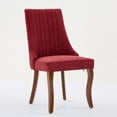 thumbnail image 5 of Dining Chairs Set of 4，Chenille Fabric Tufted Kitchen Dining Room Chair with Curved Solid Wood Legs, Dinner Chair Comfy Fabric Upholstered Accent Chair, 5 of 13