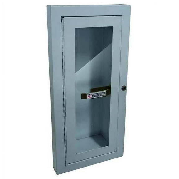 Fire Extinguisher Cabinet, Semi Recessed, 20 3/4 in Height, 5 lb