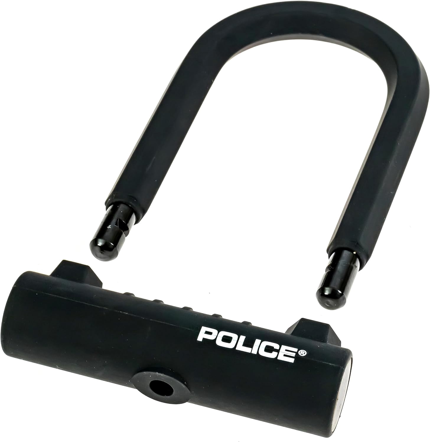POLICE U-Lock Bike Lock with Key, U-Lock for Bicycles, Lock for Scooters, Outdoor Equipment Silicone-Coated Bike Lock with Cable Heavy Duty Black