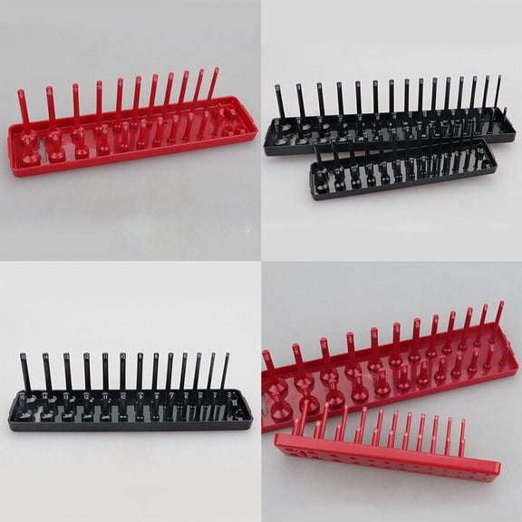 6Pc Socket Organizer Storage Holder Tool Set Tray Rack Metric SAE 1/4" 3/8" 1/2"