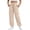 00#Beige570, variant on Lullu Girls Sweatpants Casual Athletic Joggers Cozy Cargo Pants, Beige, Sizes 5-14