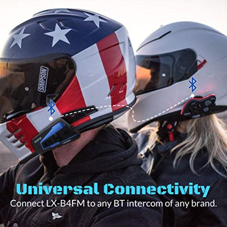 Lexin Lx B4fm 4 Way Bt Interphone Bluetooth Motorcycle Helmet Intercom Universal Wireless Headset Motorbike Walmart Canada