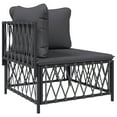 thumbnail image 4 of vidaXL 3 Piece Patio Lounge Set with Cushions Anthracite Steel, 4 of 7