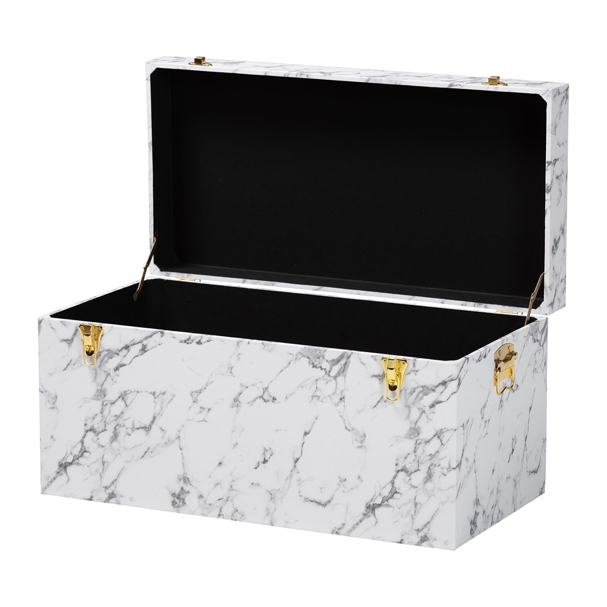 Baxton Studio Brenta Modern Storage Trunk, Marble White