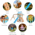 thumbnail image 4 of Teamson Kids Everett Plus Swing Set Playset with Platform & Rock Wall, Brown, 4 of 15
