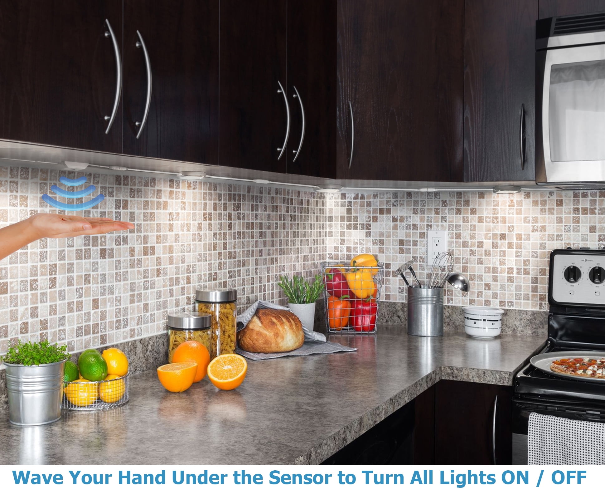 Eshine Under Cabinet Puck Lights With Hand Wave Sensor Circular Eshine Under Cabinet Puck Lights With