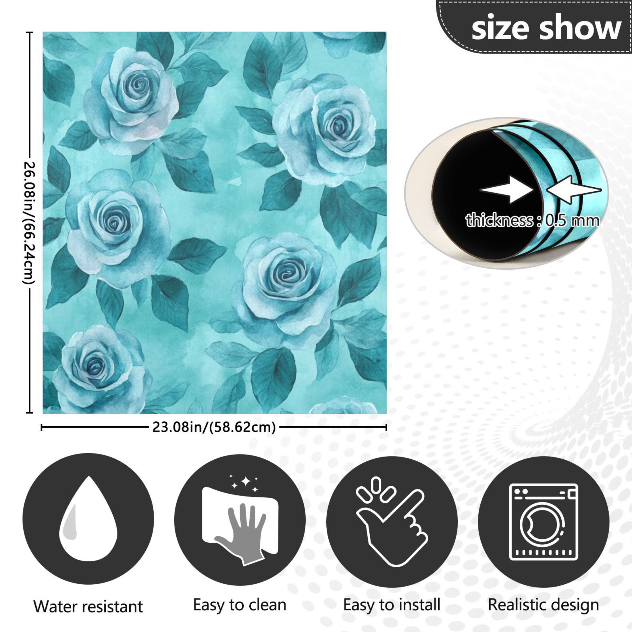 Dishwasher Magnetic Sticker 23x26 Inch Refrigerator Magnetic Sticker Washing Machine Magnetic Sticker Kitchen Panel Magnetic Sticker Home Decor Cartoon Navy Roses