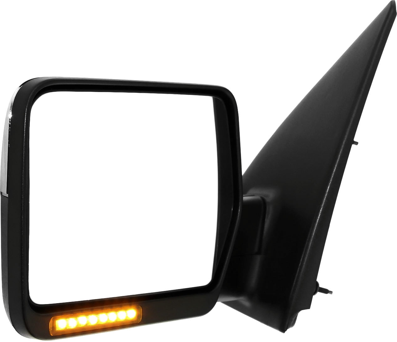 Mirror Compatible With 2007-2008 Ford F-150 Left Driver Side Heated In-housing Signal Light Chrome Kool-Vue