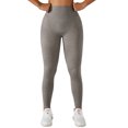 thumbnail image 1 of Pantalones de yoga para mujer, mallas de entrenamiento, cintura alta, control de barriga, sin costuras, para deportes, gimnasio, plata S, 1 of 5