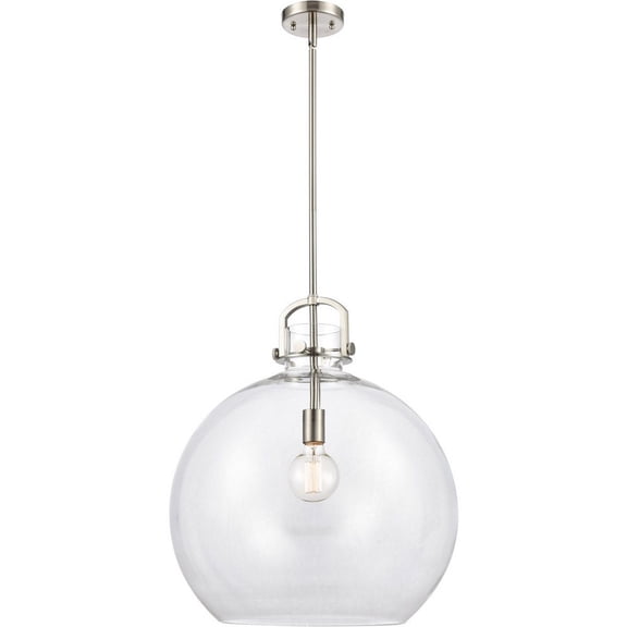410-1S-SN-18CL Innovations Lighting Newton Sphere - 1 Light Pendant In Restoration Style-20.5 Inches Tall and 18 Inches Wide-Brushed Satin Nickel
