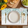 thumbnail image 4 of Eucalyptus Leaves Placemats Set of 12, Turquoise Summer Botanical Weeping Placemats for Dining Table, Place Mats for Kitchen Tabletop, Waterproof Wipeable Dining Table Mats Set, 4 of 9
