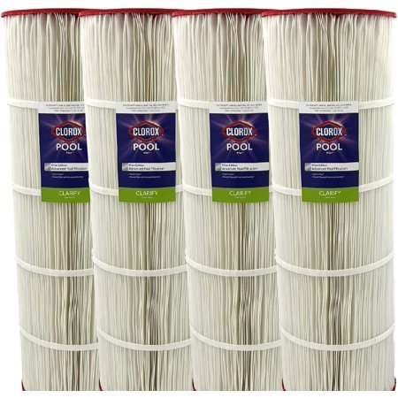 Clorox Silver Edition Advanced Pool Filter (4-Pack) | Replacement for Pentair Clean & Clear Plus 520  Unicel C-7472  Pleatco PCC130  Filbur FC-1978  and More | 125 sq ft Pleated Filter Media