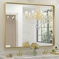 thumbnail image 1 of TETOTE 42x36 Inch Gold Mirror for Bathroom, Brushed Metal Frame Vanity Mirror, Brass Gold Rectangle Modern Decorative Wall Mirrors for Entryway Shatterproof (Horizontal/Vertical), 1 of 8