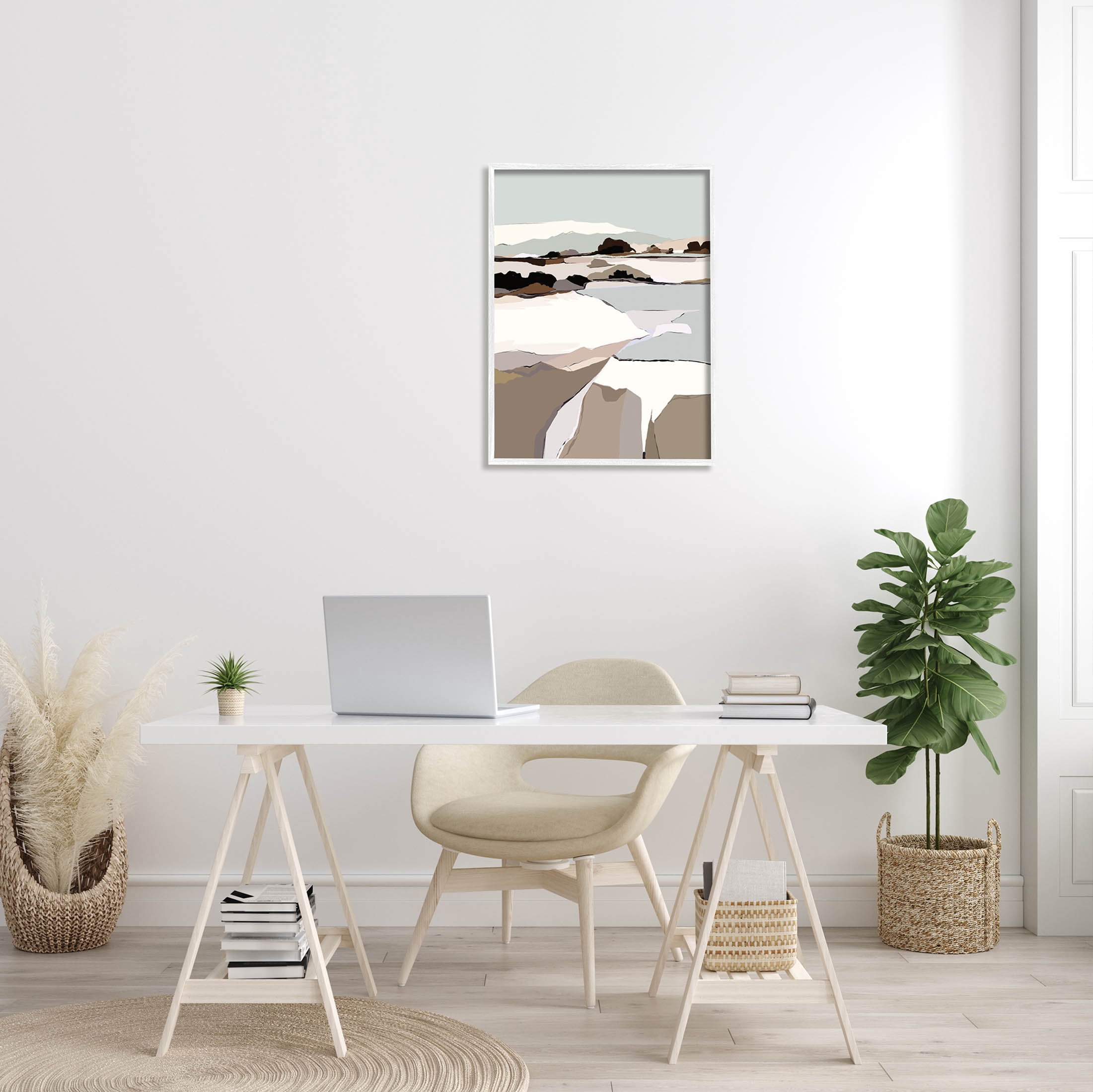 Stupell Industries Lakeside Shore Glattalp Scene Graphic Art White Framed Art Print Wall Art, Design by Nikita Jariwala