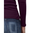 thumbnail image 6 of J. METHOD Women's Light Weight Basic Long Sleeve Turtleneck Knit Ribbed Shirt Sweater Mock Neck Top NEWT88 Grape L, 6 of 6