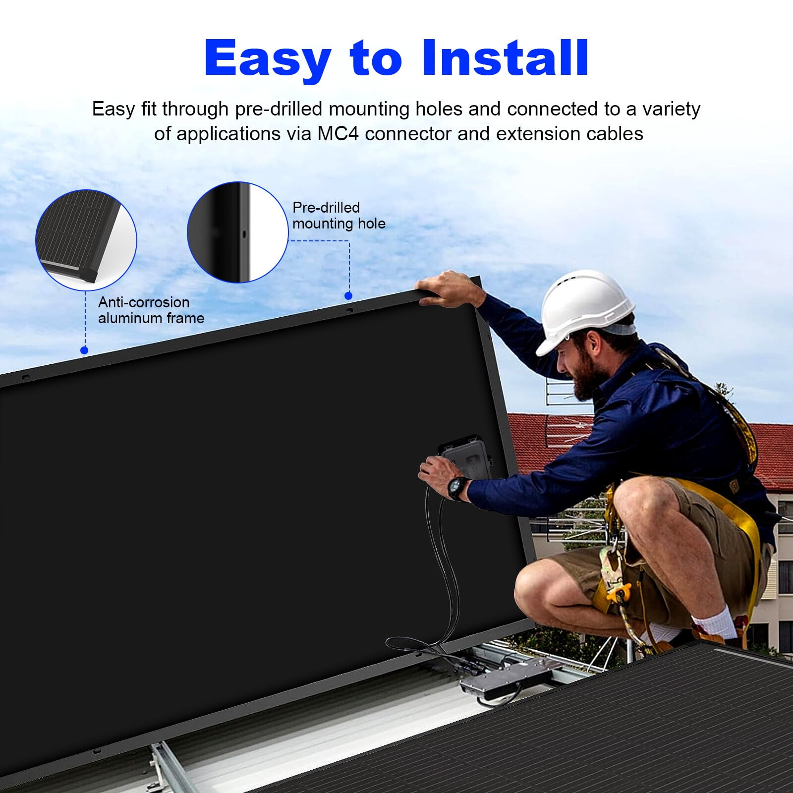WERCHTAY 18BB N-Type 100 Watt Solar Panel 12V, 26% High-Efficiency, Solar Panel for Power Station, RV, Cabin, Off-Grid Applications