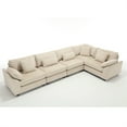 thumbnail image 6 of 146’‘ Oversized Corduroy Modular Sectional Sofa, Comfy Deep 5 Seat Couch, L-Shaped Corner Sectional Couch with 5 Throw Pillow, Large Upholstered Furniture for Living Room, 6 of 7