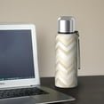 thumbnail image 5 of 20 Oz Beige and White Modern Art Geometric Coffee Tumbler Double Wall Insulated Stainless Steel Water Bottle | Metal Reusable Thermoses Flask with Cup Cap | Leak & Sweat Proof with Anti-Dust Lid, 5 of 7