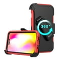 thumbnail image 3 of NIFFPD iPhone 14 Plus Case with Screen Protector + Belt-Clip Holster, Heavy Duty Hard Shockproof Phone Case for iPhone 14 Plus 6.7" Red+Black, 3 of 4