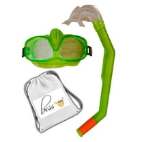 BOSS CLASS Adjustable Anti Fog Snorkeling Gear for Kids Snorkels, Orange&Green