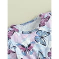 thumbnail image 5 of CIYCuIT Little Girl 2Pcs Outfits Kids Long Sleeve Butterfly Print A-line Tops + Elastic Waist Flared Pants 6M 12M 18M 24M 3T 4T 5T Toddler Casual Daily Clothes, 5 of 8