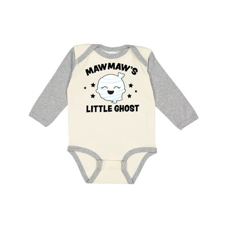 

Inktastic Cute Mawmaw s Little Ghost with Stars Gift Baby Girl Long Sleeve Bodysuit