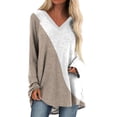 thumbnail image 2 of Long Sleeve Shirts for Women 2026 Spring Fall Casual Geometric Printed V Neck Oversized Shirt Tunic Blouse, 2 of 5