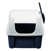 Inspired Essentials, High Sided Open Top Cat Litter Box with Scoop, Navy