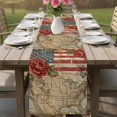 thumbnail image 4 of Distressed American Flag Table Runner 72 Inches, Vintage Rustic Merican Map Abstract Bed Runner Dresser Scarves Tabletop for Indoor Outdoor Parties/Ceremony/Banquet, 18" x 72", 4 of 9