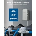 thumbnail image 2 of Temporizador de bomba para piscina DEWENWILS Outdoor Digital 3HP 40A 240VAC ETL, 2 of 6