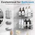 thumbnail image 5 of Shower Caddy 5 Pack, Adhesive Shower Organizer for Bathroom & Kitchen, No Drilling, Large Capacity, Rustproof SUS304 Stainless Steel Bathroom Organizer, Bathroom Accessories, Silver, 5 of 7