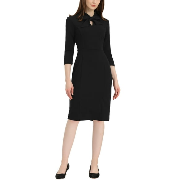 INSPIRE CHIC Robe Moulante Midi pour Femmes TG Noir