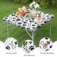 thumbnail image 4 of Pet Paw Print and Bone Square Fitted Tablecloth with Elastic Edge,Square Table Cover,Washable Elastic Table Cover for Home Kitchen Party Decor 34"x34", 4 of 6