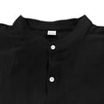 thumbnail image 4 of Linen 2 Piece Sets for Men Button Down Long Sleeve Shirts with pocket Casual Loose Fit Trousers Summer Beach Daily Wear Outfits Clothing Sets for Men Black L, 4 of 6