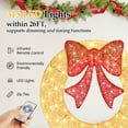 thumbnail image 4 of EDX 35in Pre-Lit Outdoor Christmas Wreath Decoration, LED Metal Holiday Decor for Home w/ 120 Lights, Bow - Gold/Red, 4 of 8