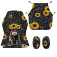 thumbnail image 4 of SCRAWLGOD Highland Cow Sunflower Leopard Print Gray Pattern Gaming Chair Cover with Armrest Cover, Universal Chair Seat Slipcover for Roating Chairs Reclining Computer Chair Protectors Set of 4, 4 of 7