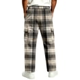 thumbnail image 5 of HAJWOH Mens Sweatpants Baggy Wide Leg Plaid Checkered Jogger Pants Men for Daily wear, 5 of 5